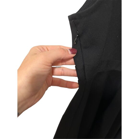 Alice & Uo Scoop Neck Fit and Flare Mini Black Dress Large V-Neck Sexy Date - Picture 6 of 9